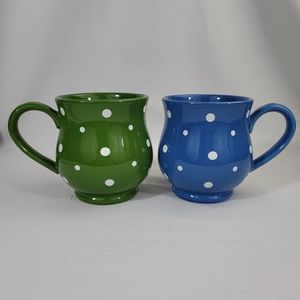 (2) Temp-Tations Polka Dot Mugs Cups